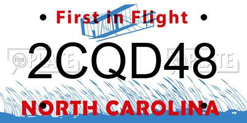 2CQD48 North Carolina License Plate