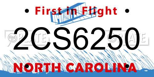 2CS6250 North Carolina License Plate