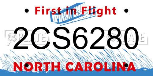 2CS6280 North Carolina License Plate