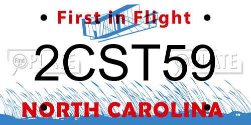 2CST59 North Carolina License Plate