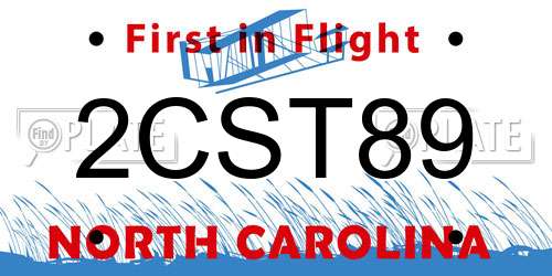 2CST89 North Carolina License Plate