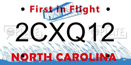 2CXQ12 North Carolina License Plate