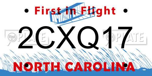 2CXQ17 North Carolina License Plate