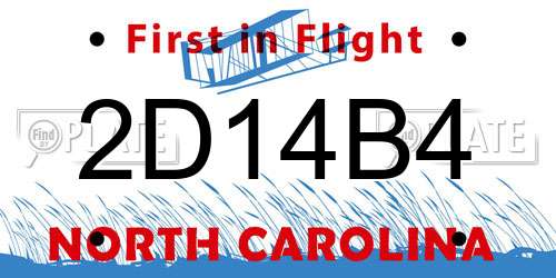 2D14B4 North Carolina License Plate
