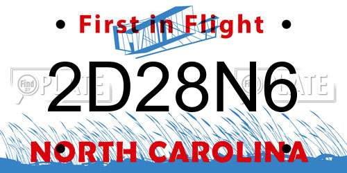 2D28N6 North Carolina License Plate