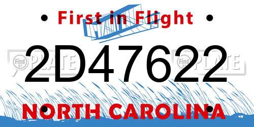 2D47622 North Carolina License Plate