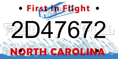 2D47672 North Carolina License Plate