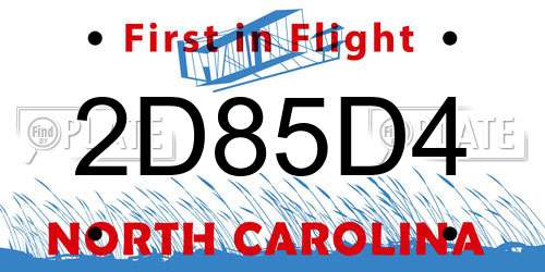 2D85D4 North Carolina License Plate