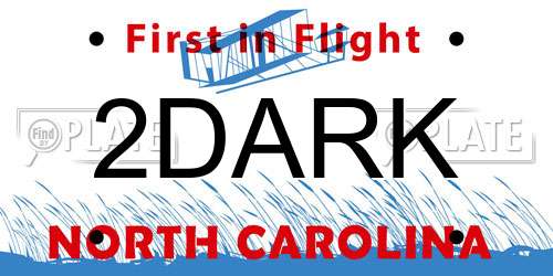 2DARK North Carolina License Plate