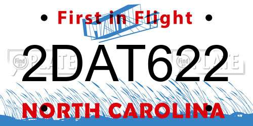 2DAT622 North Carolina License Plate