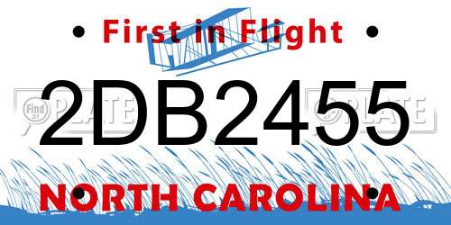 2DB2455 North Carolina License Plate