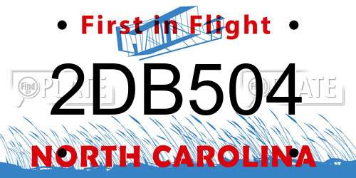 2DB504 North Carolina License Plate
