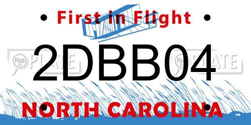 2DBB04 North Carolina License Plate