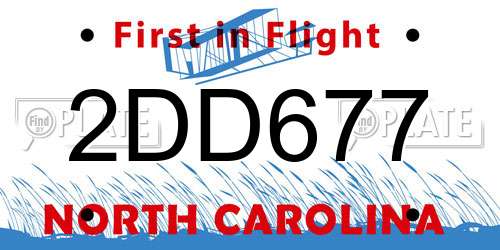 2DD677 North Carolina License Plate