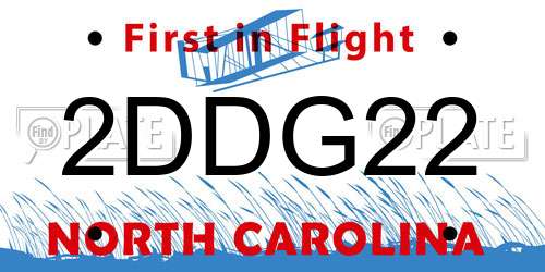 2DDG22 North Carolina License Plate
