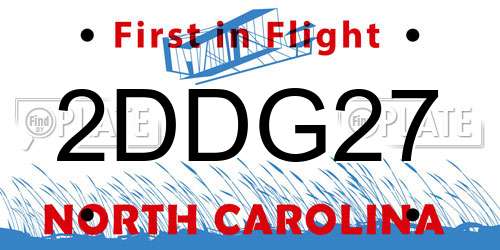 2DDG27 North Carolina License Plate