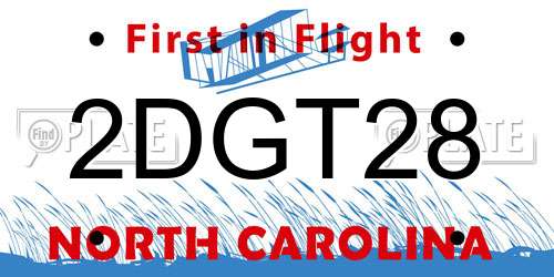2DGT28 North Carolina License Plate