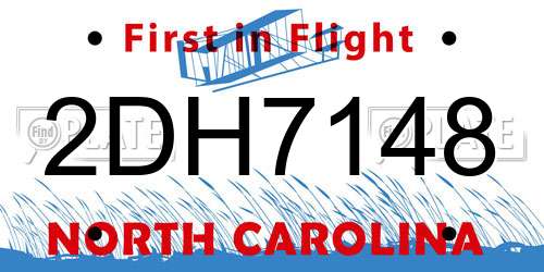 2DH7148 North Carolina License Plate