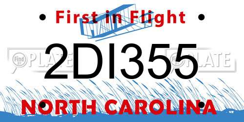 2DI355 North Carolina License Plate