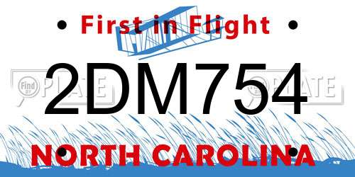 2DM754 North Carolina License Plate