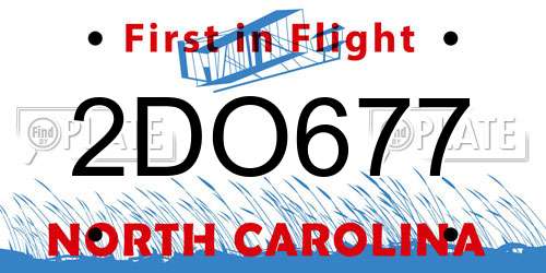 2DO677 North Carolina License Plate
