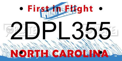 2DPL355 North Carolina License Plate