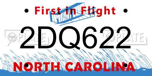 2DQ622 North Carolina License Plate