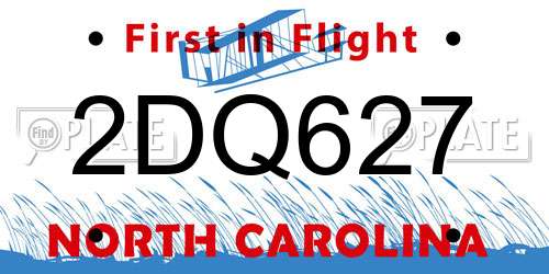 2DQ627 North Carolina License Plate