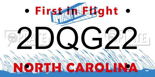 2DQG22 North Carolina License Plate