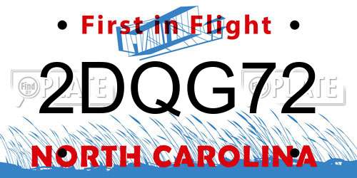 2DQG72 North Carolina License Plate