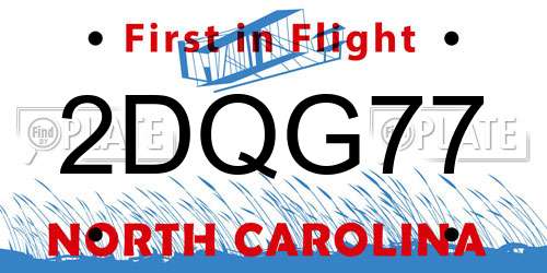 2DQG77 North Carolina License Plate