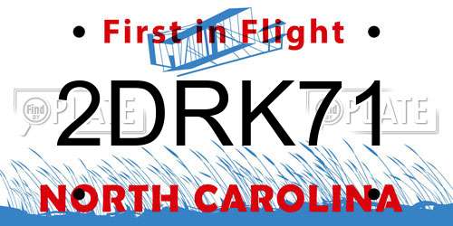 2DRK71 North Carolina License Plate