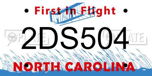 2DS504 North Carolina License Plate