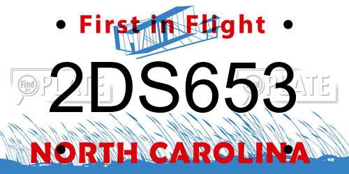 2DS653 North Carolina License Plate