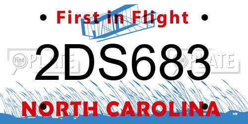 2DS683 North Carolina License Plate