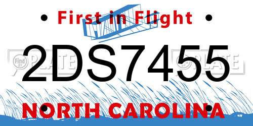 2DS7455 North Carolina License Plate