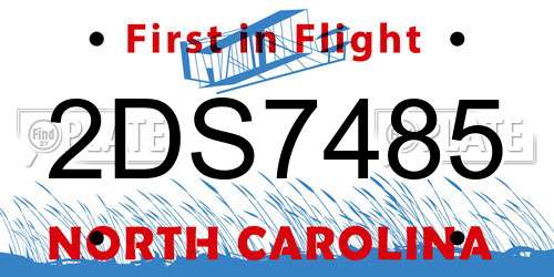 2DS7485 North Carolina License Plate