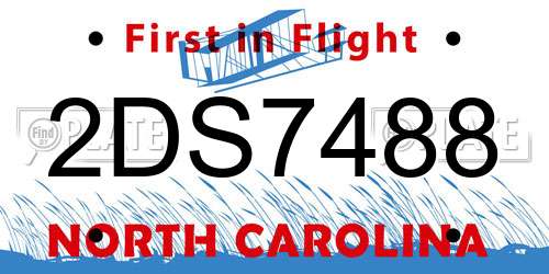 2DS7488 North Carolina License Plate