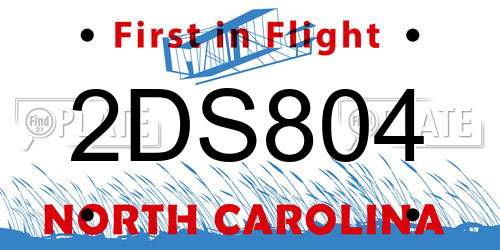 2DS804 North Carolina License Plate
