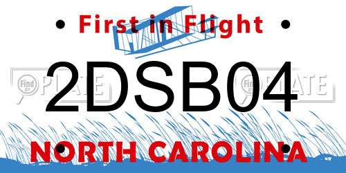 2DSB04 North Carolina License Plate