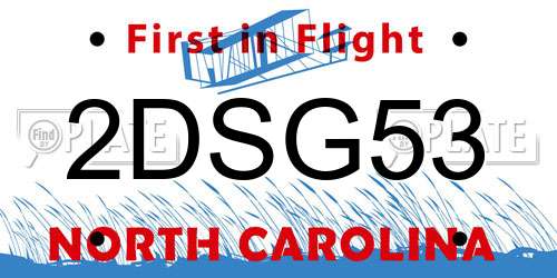 2DSG53 North Carolina License Plate