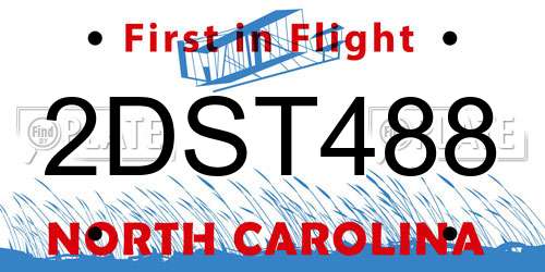2DST488 North Carolina License Plate
