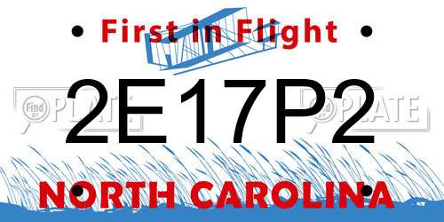 2E17P2 North Carolina License Plate