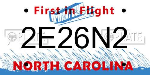 2E26N2 North Carolina License Plate