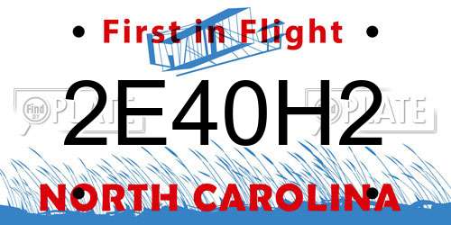 2E40H2 North Carolina License Plate
