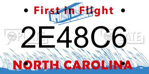 2E48C6 North Carolina License Plate