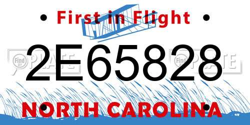2E65828 North Carolina License Plate