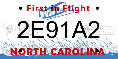 2E91A2 North Carolina License Plate
