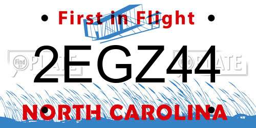 2EGZ44 North Carolina License Plate