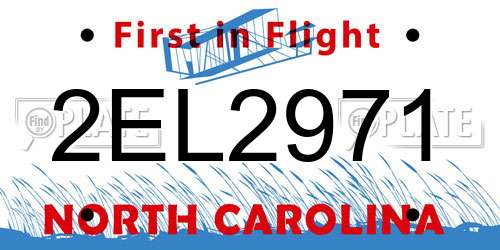 2EL2971 North Carolina License Plate